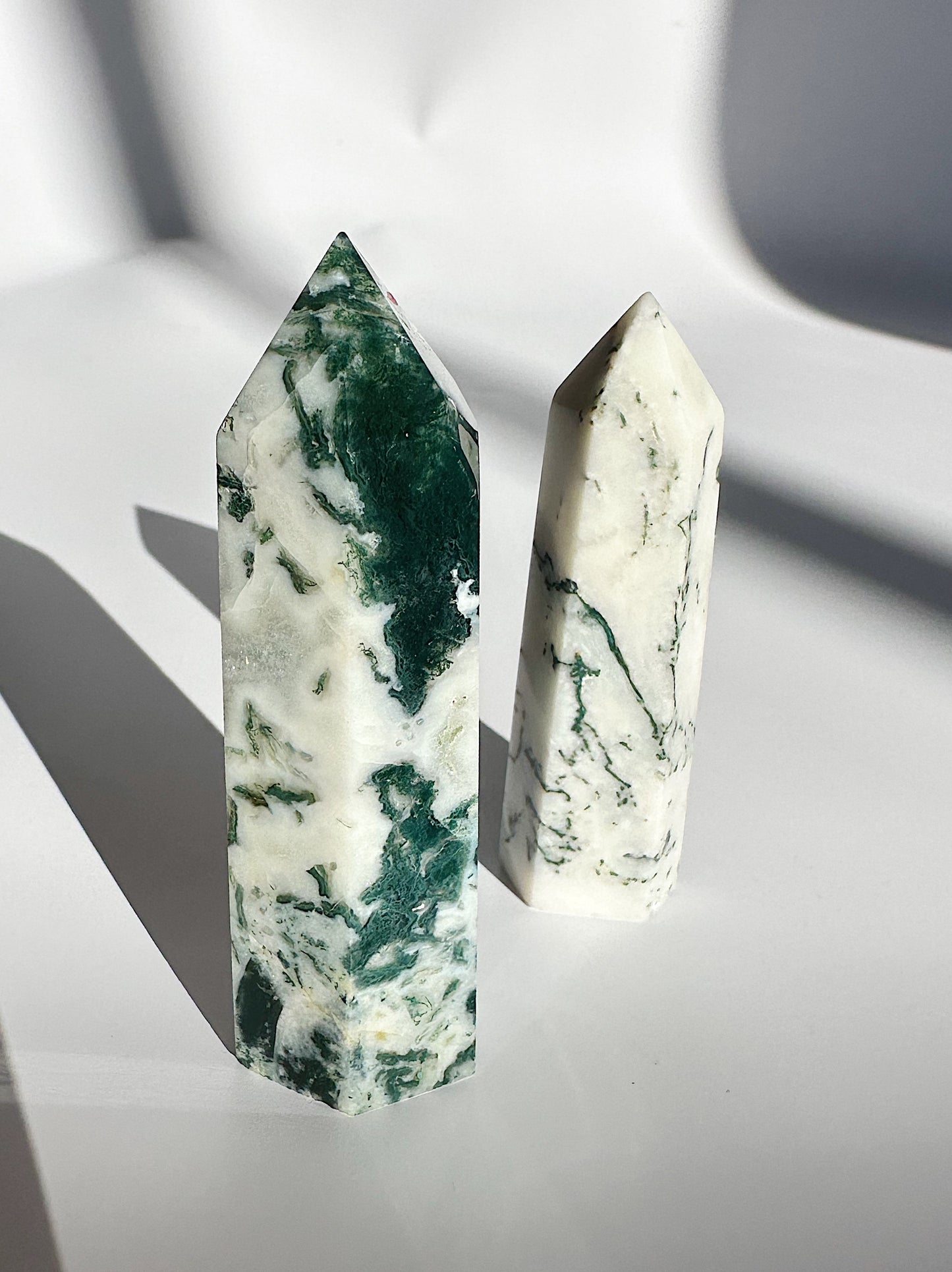 Mini Moss Agate Towers